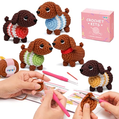 Mewaii Crochet Kit for Beginners – 5 Easy...