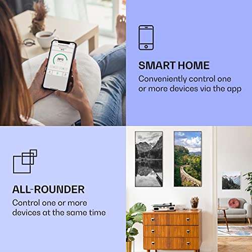 klarstein radiateur infrarouge mural intelligent, chauffage infrarouge 700w, panneau chauffant infrarouge, app mobile, radiateur electrique extra plat, salle de bain, sans co2, faible conso d'energie