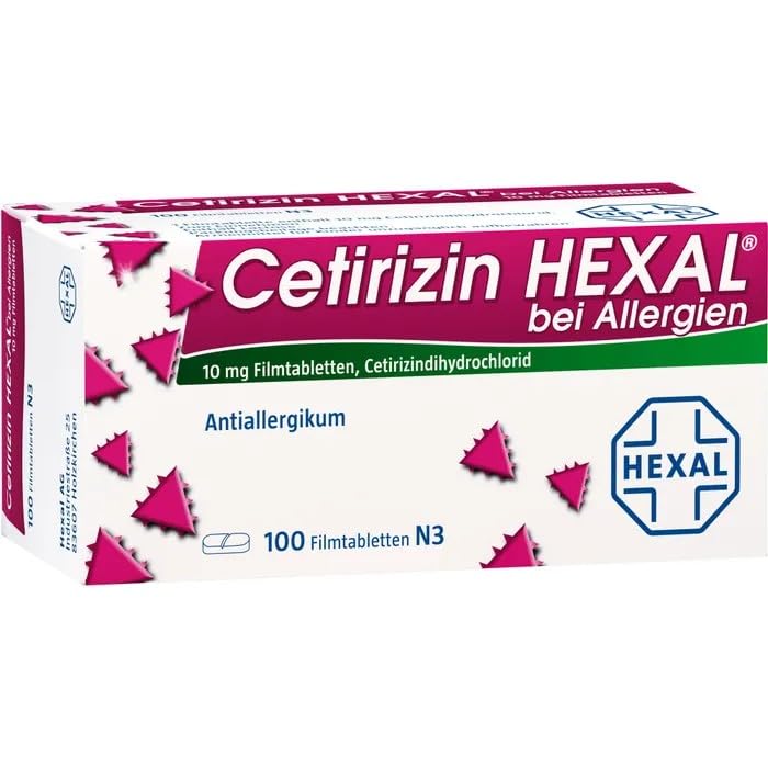 Cetirizin HEXAL® bei Allergien | 3x 100 St | Lindert Juckreiz, Rötung und Schwellung der Haut bei Nesselsucht | Wirkt in ca. 30-60 Minuten