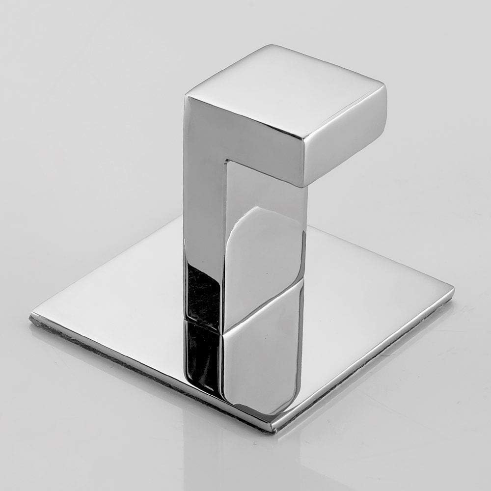 Gancio Quadrato per Asciugamani Robusto e Stabile Gancio Autoadesivo per Cappelli e Cappotti in Acciaio Inossidabile Ganci Adesivi impermeabili per Accessori da Cucina e Bagno (Cromato, 4 pezzo)