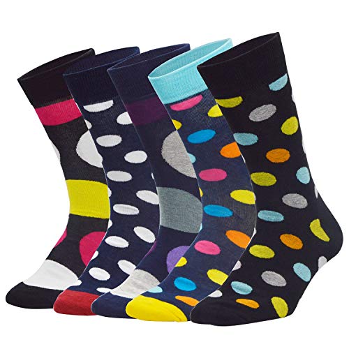 Sporzin Calcetines Hombres Señoras Multicolor Calcetines de peluche estampados coloridos 4/5 Par de calcetines divertidos Calcetines térmicos de algodón para deportes