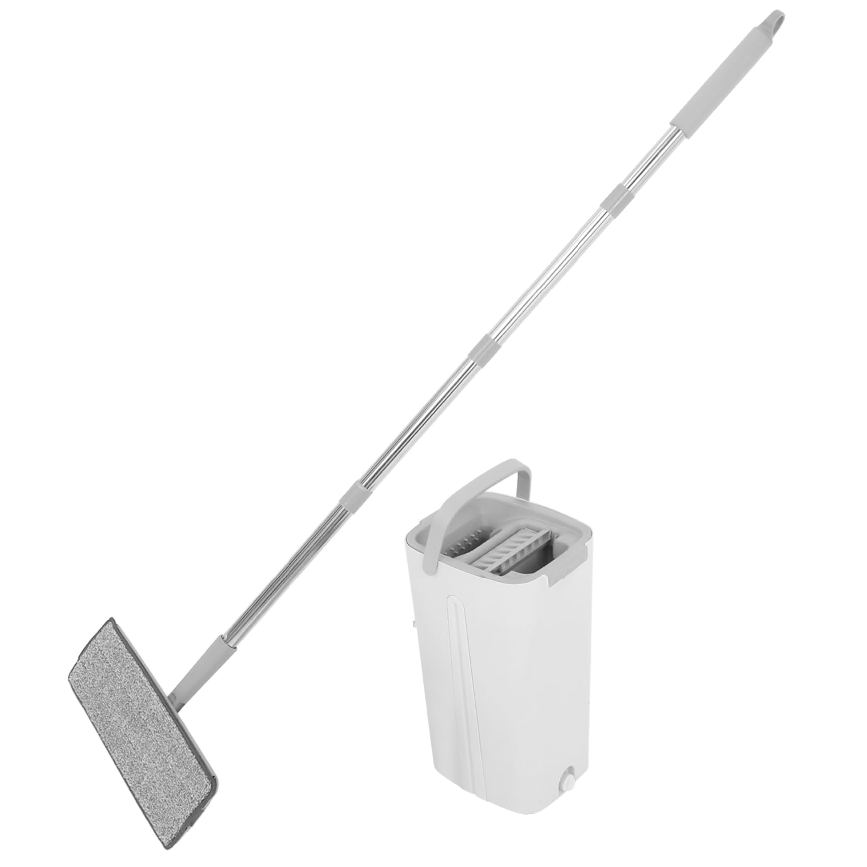 Balai plat avec seau et serpillère lavable pour sols et murs