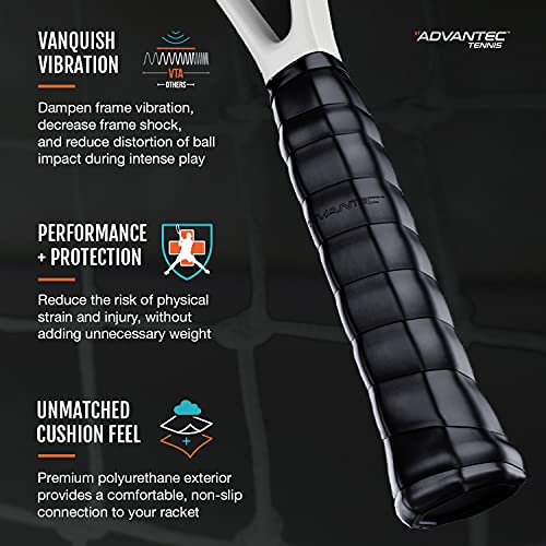 Vibration Dampening Tennis Racket Grip Tape – Advanced Polymer Technology – Dampens Frame Vibration – Simple Adhesive-Free Installation – Optimize Response And Control By Vt Advantec #TOP2