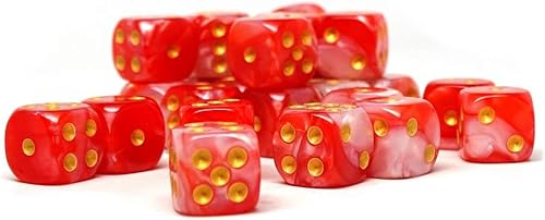 Miniatura 3 de Paquete de 25 dados D6 de 0.472 pulgadas, colección a juego de 6 dados con pipas (rosa himalaya)