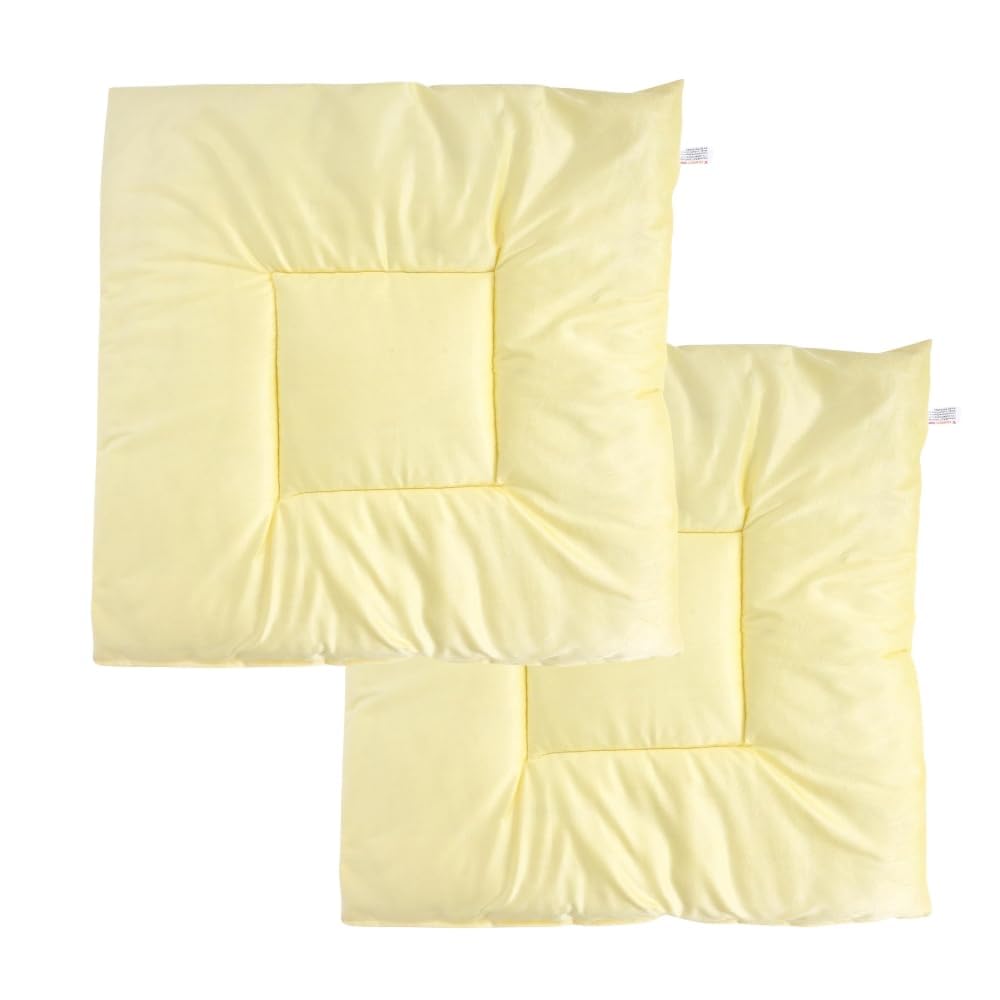 Washable Pooja Aasan Perfect for Floor Sitting Rug for Katha, Hawan, Prayer | Super Soft with Microfiber Filling | Comfortable & Durable Worship Mat | 29"x29" (Yellow, Pack of 2)-image-32