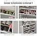 XHDZSM Shoe Cabinet, Solid Wood Narrow Entryway Organizer with Vented Back Panel, Free Standing Storage for Hallway Corner, Slim Space-Saving Hidden Cubby, Modern Farmhouse Rusti All White 31.5x5.9in