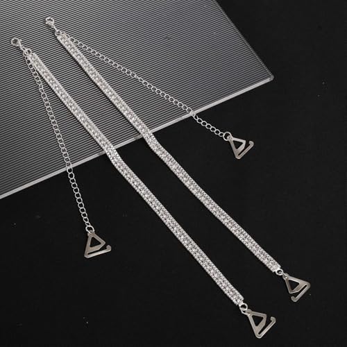 2pcs Rhinestone Bra Straps, Adjustable Decorative Bra Straps Sparkling Underwear Shoulder Chain for Women Wedding Dress3