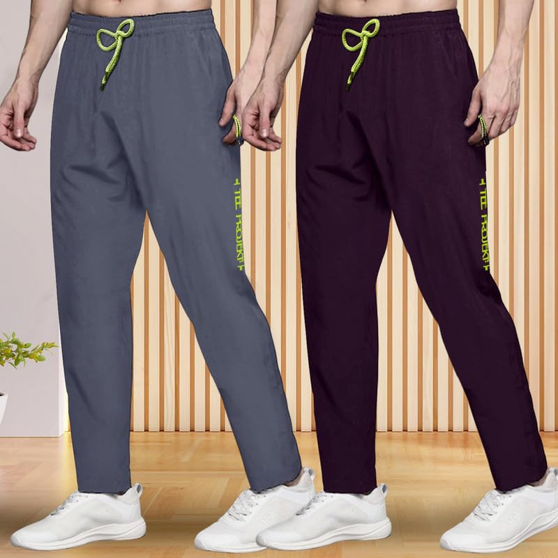 Image of Pinkmint Track Pant for Men ll Soild Track Pant ll Stretchable Regular Fit ll Yoga Wear ll Active wear (Pack of 2)