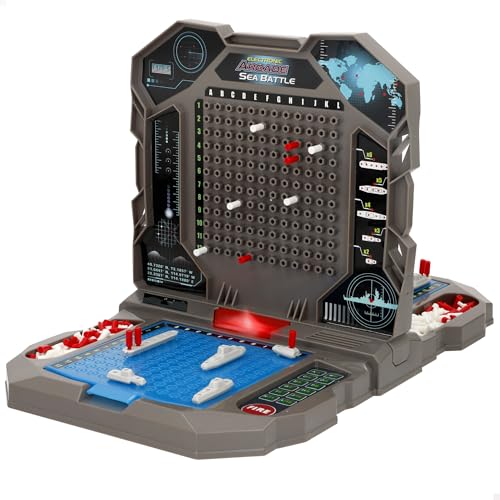 COLORBABY CB Games Afundar a Frota Eletrónico, 39x24x25 cm, Batalha Naval, Tabuleiro Dobrável, Painel Tático, Sons, Jogo de Estratégia, Jogos de Mesa Clássicos, 2 Jogadores, +6 anos (39517)