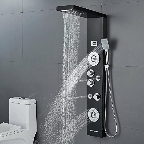 Shower Panel Tower Massage Body Jets System Rain&Waterfall Mixer Hand Shower
