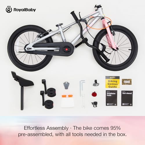 Image of RoyalBaby EZ-Pro Kids Bike, Lightweight Aluminum 2-in-1 Balance to Pedal Bike with One-Key Switch, 14 16 18 20 Inch for Age 3-10 Years