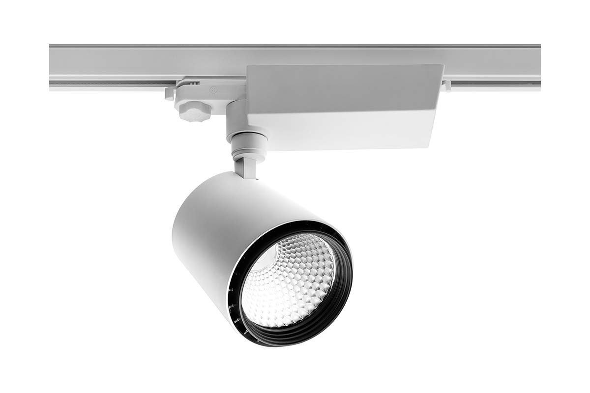 GTV lighting Foco LED X-Line para sistemas de riel, 15 W, 1094 lm, CA 220-240 V, 50/60 Hz, ángulo de haz de 60*, IP2