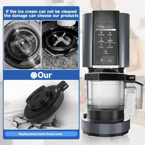 Image of Outer Bowl Lid and 301 Paddle for NC301 Ice Cream Maker,Reusable Ninja Creami Replacement Accessories Compatible with Ninja NC299AMZ /NC301 /NC300 Series