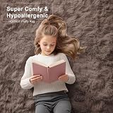 Homaxy Puszysty dywan typu shaggy, do salonu, duży, antypoślizgowy, można prać w pralce, miękki, gruby dywan przy łóżku, do sypialni dziecięcej, przedszkola, jasnobrązowy, 120 x 160 cm