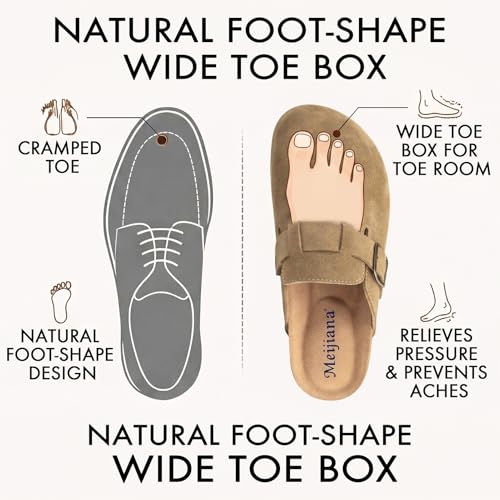 Genuine Leather Footbed Clogs Womens Shoes Sandals Women Comfortable Arch Support Women's Mules & Clogs Sandals, Chestnut/02, 9 US - image 6