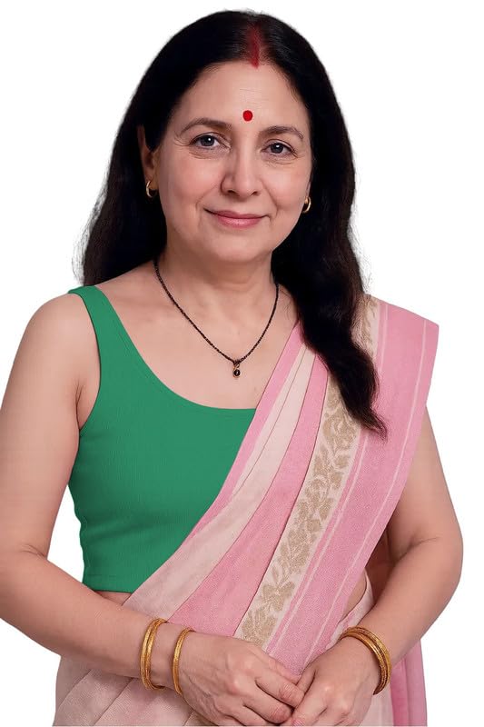 xolani Readymade Fitted Saree Blouse for Women Sleeveless Square Round U Neck Regular fit Stretchable Pullon Western Stylish Crop Top VX15-picture-8
