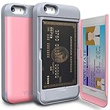 iPhone SE Case, TORU [CX PRO][Pink] Protective Hidden Wallet Case with [Card Slot][ID Holder][Mirror] for iPhone 5 / 5S / iPhone SE - Pastel Pink