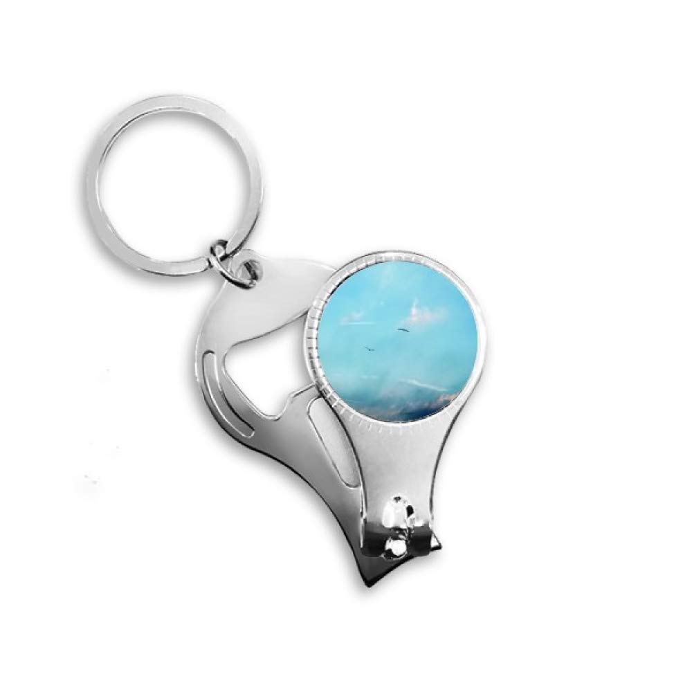 Porte-clés décapsuleur oiseau blanc pour ouverture facile
