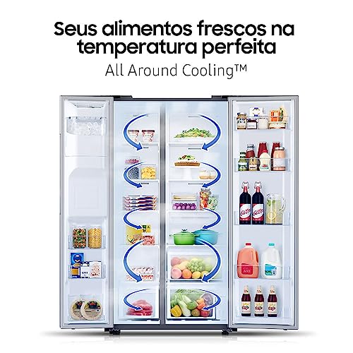 Geladeira Samsung Side by Side RS60 602 Litros Inox Look 110V RS60T5200S9/AZ