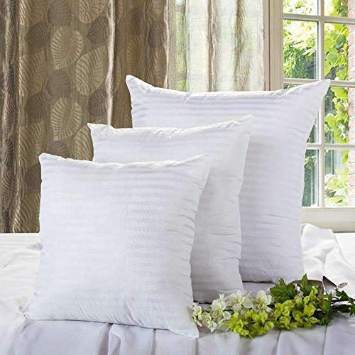 Image of Sulana Cushion Inserts Fiber Filler Satin Stripe with White Outer Cover & Cushion Fillers (5, 16 x 16)