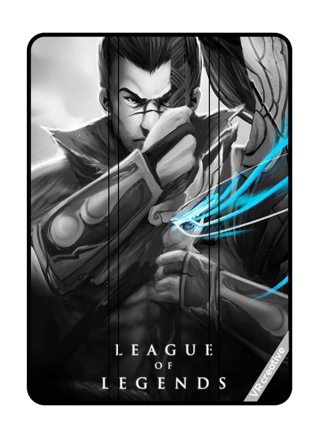 VR Creative Protective Smart Folio Flip Case Cover For Apple Ipad Pro 12.9 (2021) League Of Legends Game Design Multicolour TAB05965