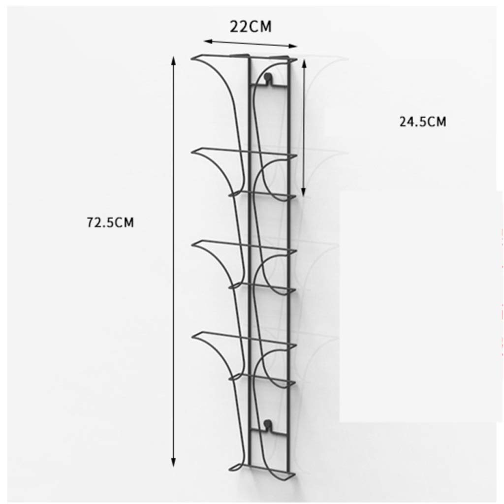 Estanterías, Archivador, Soporte para Periódicos, Mde Datos, Revistero de Pared, Estantería de Pared, Expositor de Folletos, Revistero/Black