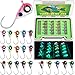 LUCKYFISHING Tungsten Ice Fishing Jigs 20 Pcs and DIY Fishing Sling Bag Fish Style