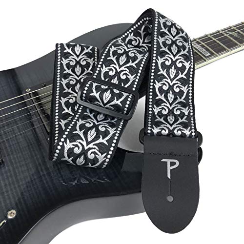 Perris PTWS6724 Sangle pour Guitare Jacquard Noir/Blanc Tribal - Les Beatles, Paul McCartney, John Lennon, RIngo Starr, George Harrison Perris PTWS6724 Sangle pour Guitare Jacquard Noir/Blanc Tribal – Image 5