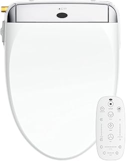 Electric Bidet Smart Toilet Seat with Dual Control Mode, Adjustable Warm Water and Air Dryer, Ultra Slim Heated Toilet Seat, Oscillating and Pulsating Spray Wash, LED Nightlight, Elongated