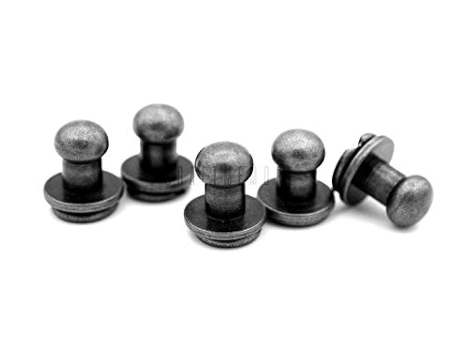 CRAFTMEmore 6MM Ball Head Stud Screw Back Nipple Rivet Studs Button Strap Stopper Leathercraft 20 Pack 6 mm black BHS01m