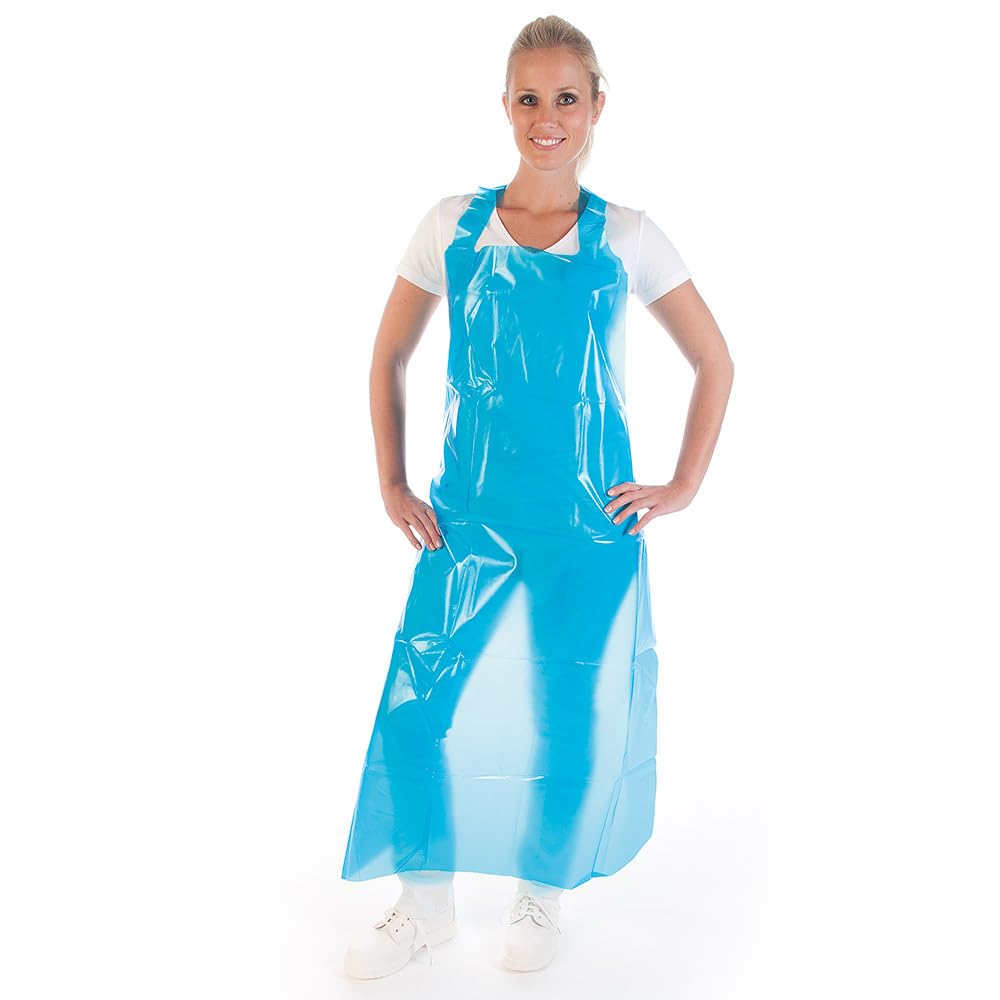 FRANZ MENSCH 100 Stück Hygostar Schürzen ca. 150 my | EVA, blau, L: 135cm, B: 90cm, Karton, Einwegschürzen,Einwegschürzen, Einmalschürzen
