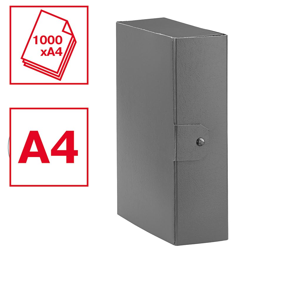 Esselte C30 EUROBOX 390330050 Lot de 5 dossiers pour le stockage, fermeture par bouton, 25 x 35 cm, dos 10 cm, bleu