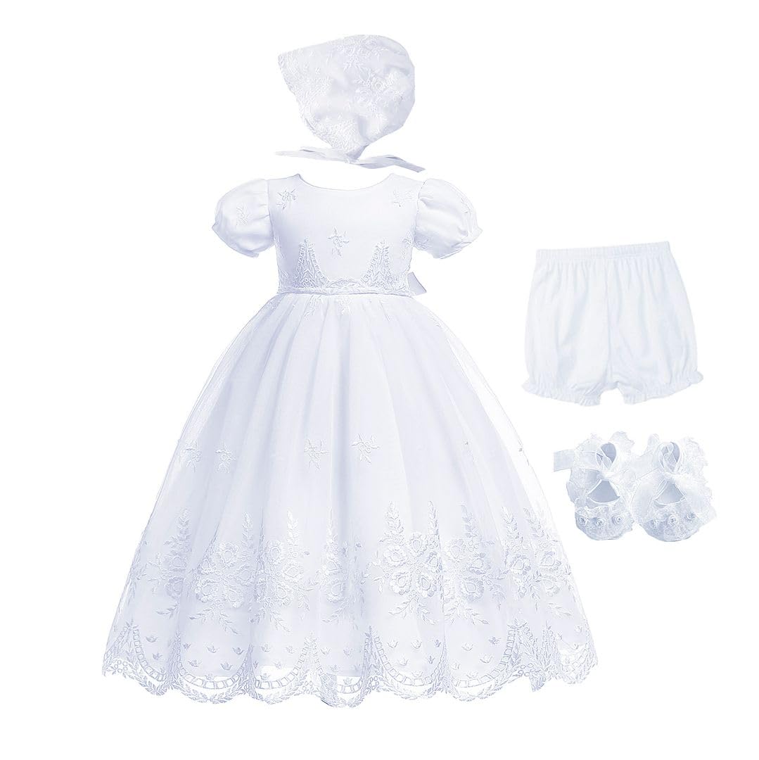 Bow DreamBaby Girls Christening Baptism Dress Formal Party Special Occasion Dresses for Toddler