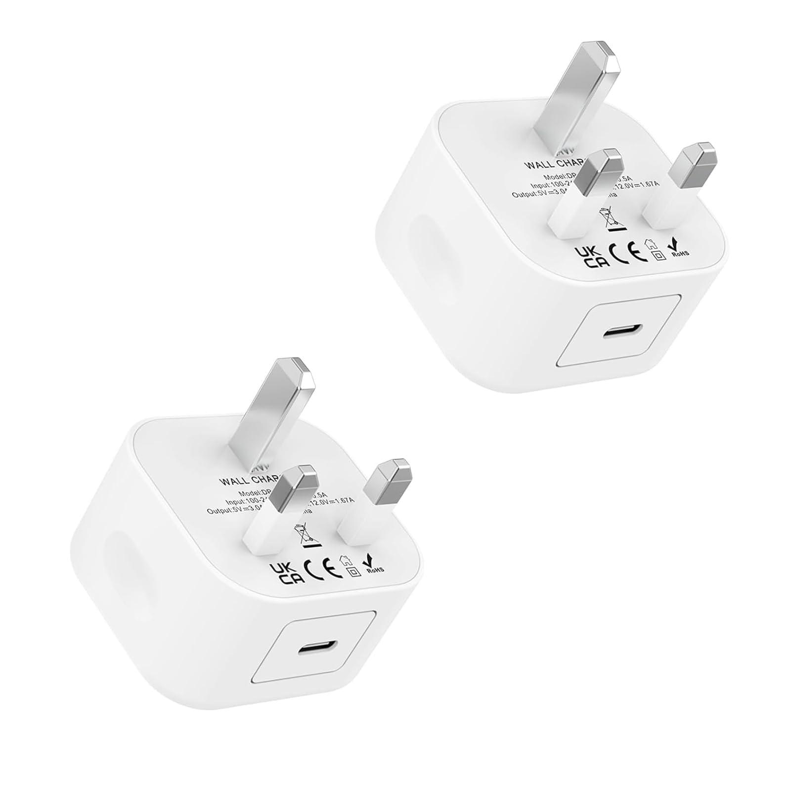 USB C Plug, 25W 2Pack USB C Fast Charger Plug for iPhone, iPad, Samsung