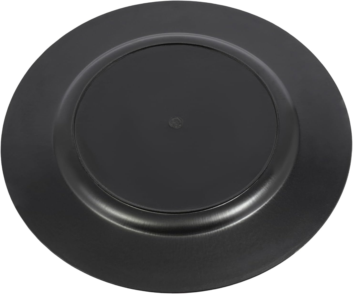 50-Pack Reusable Round Plastic Plates – Durable, Lightweight PP Dinnerware Set in Elegant Silver for Home, Parties, Weddings & Outdoor Events, Black