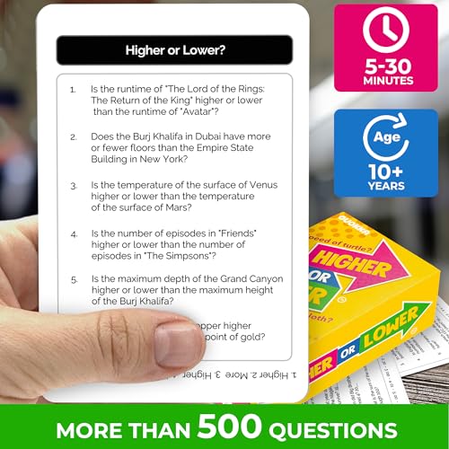 QUOKKA Board Game for Kids 8-12 - Family Card Game for Kids and Adults - Higher or Lower | Guess Fun Questions | Easy to Learn | 2 + Players - Challenge Game for Family Night - Image 4