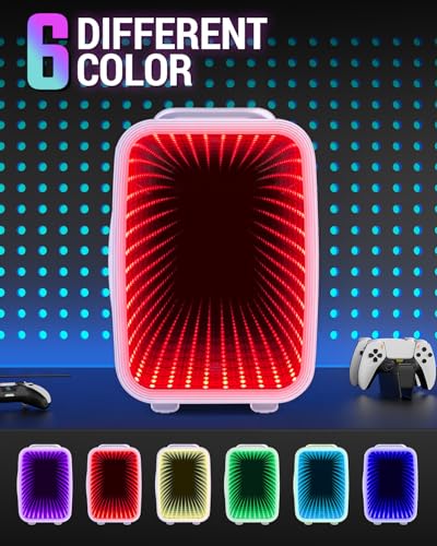 Image of FANSEXPERT Mini Fridge, 4 Liter /6 Cans Small Refrigerator With Dimmable LED Light,AC /DC Portable Mini Cooler and Warmer, Gaming Small Fridge for Bedroom,Office,Gaming Room and Car (White)