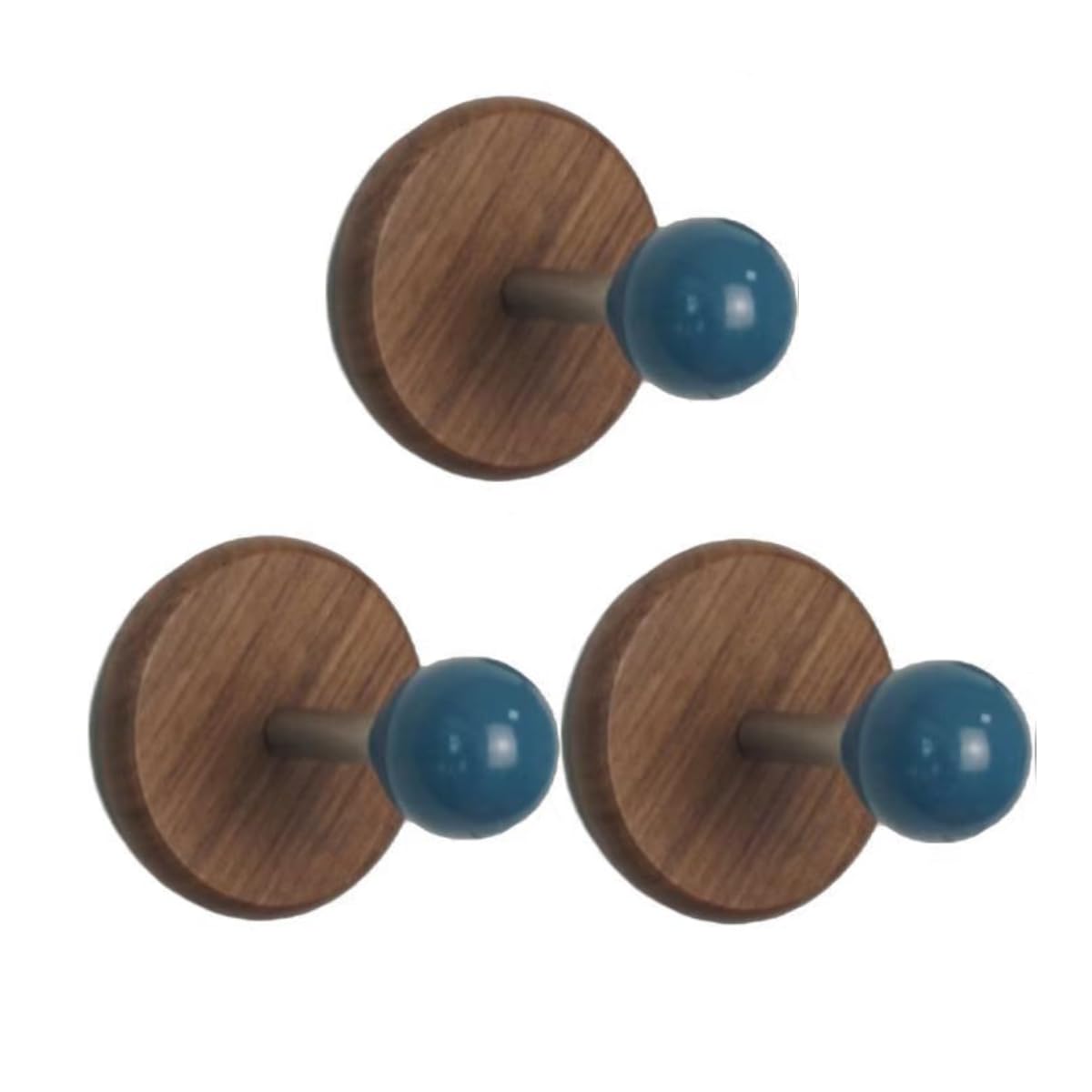 3 Pcs Colorful Magnetic Hooks Heavy Duty Magnet Hook Strong Neodymium Magnetic Coat Hooks Magnetic Hanger for Refrigerator, Metal Door, Locker for Hanging Towel, Coat, Bag, Umbrella (Blue)