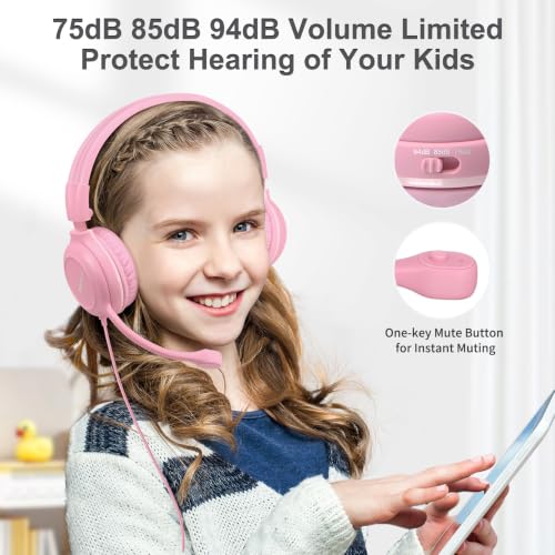 Image of SIMOLIO-Type-C-Wired-Headphones for-School with HD Boom-Mic & Volume Limit