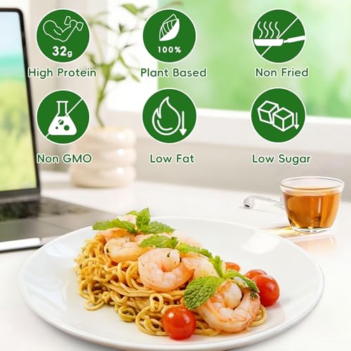 Image of VOLO VERO High Protein (32g) Instant Ramen Chicken Flavor Noodles Soup, Plant-Based, Air-Dried, Non-Fried, Low Carb, Egg-Free, Ready to Eat, Dairy Free Healthy Meal, 8 Pack