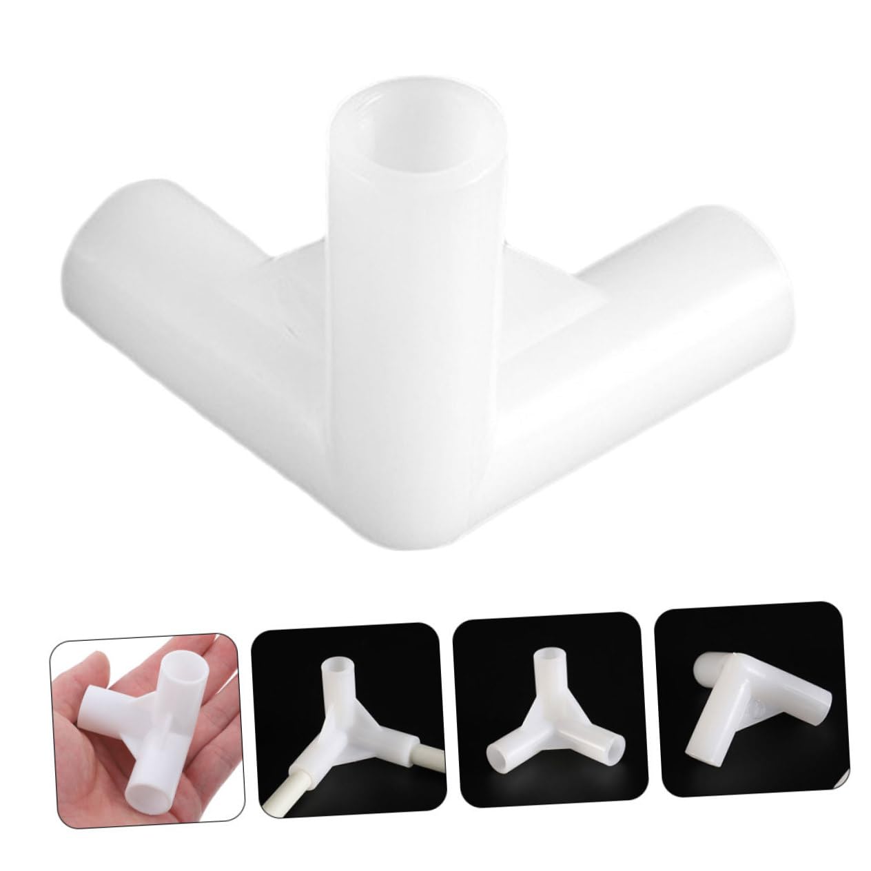 INOOMP 60 Pièces Accessoires pour Tente extérieure tentes Garnitures de Poteau de Tente pièces de Tente à baldaquin Pipeline belvédère Articulation du coude canopée Composant PP