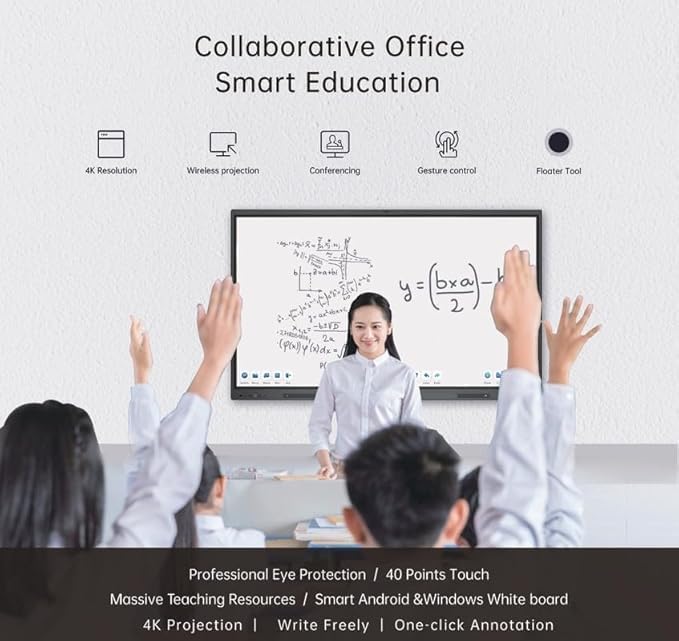 Image of BIG VUE Pro 65 Inch Android 14 Interactive Flat Panel Digital Board - All in 1, 8 GB RAM 128 GB ROM, Ai-Copilot, 48MP Camera with Microphone, Multitouch Screen Display for Teaching & Office Use