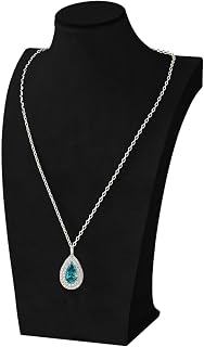 Necklace Bust Stand for Selling, Black Velvet Necklace Display Holder, Jewelry Necklace Organizer Rack for Home Use or Shop Show (11"Height)
