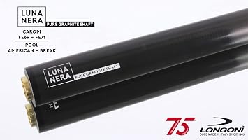 Longoni Luna Nera Carom 3-Cushion FE71 Graphite Cue Shaft VP2 Joint W-Ferrule
