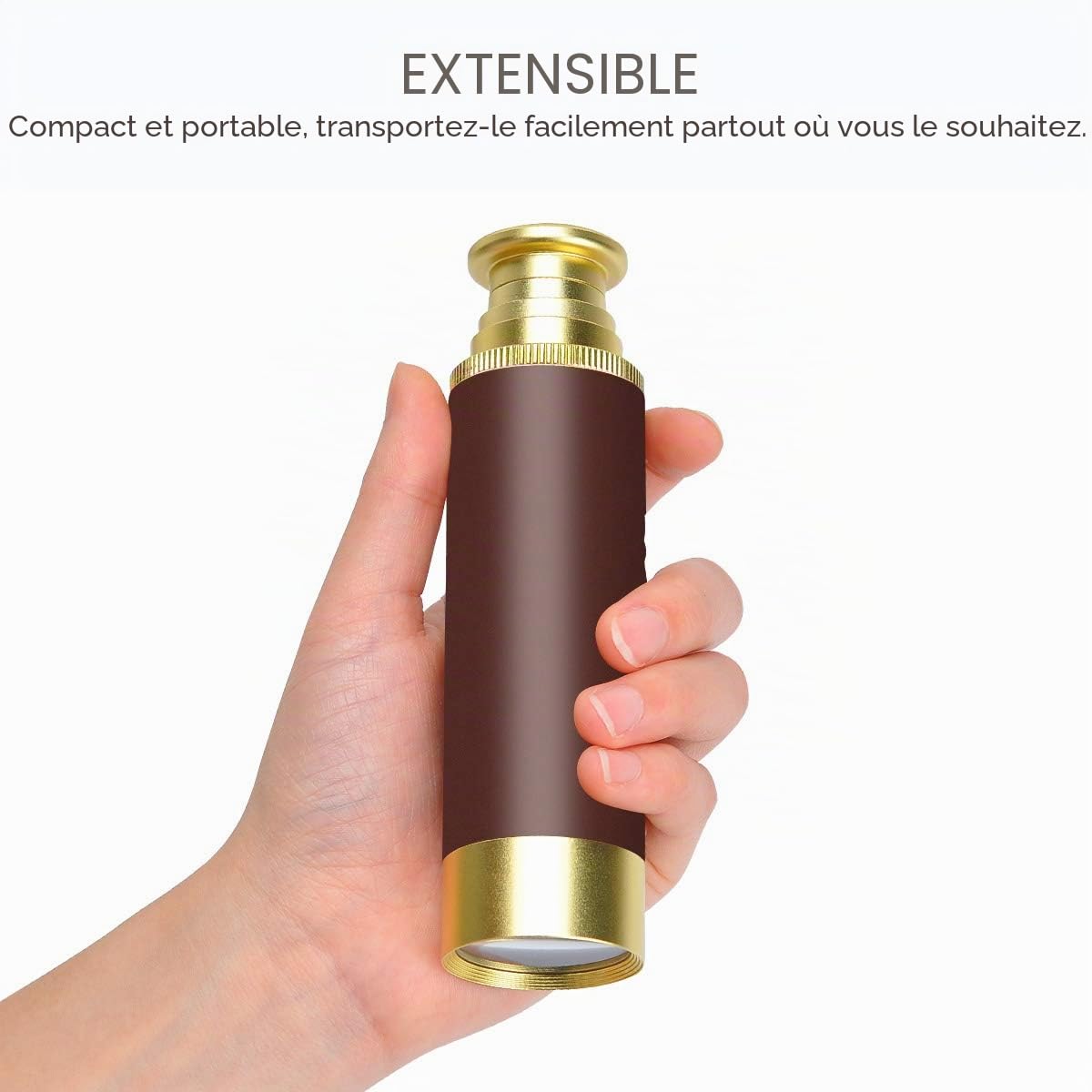 Télescope Pirate rétro monoculaire en Laiton Songway Vintage monoculaire de Poche Pliable Portable 25 x 30 zoomable étanche pour Enfants Adultes Navigation Voile Voyage Nautique V