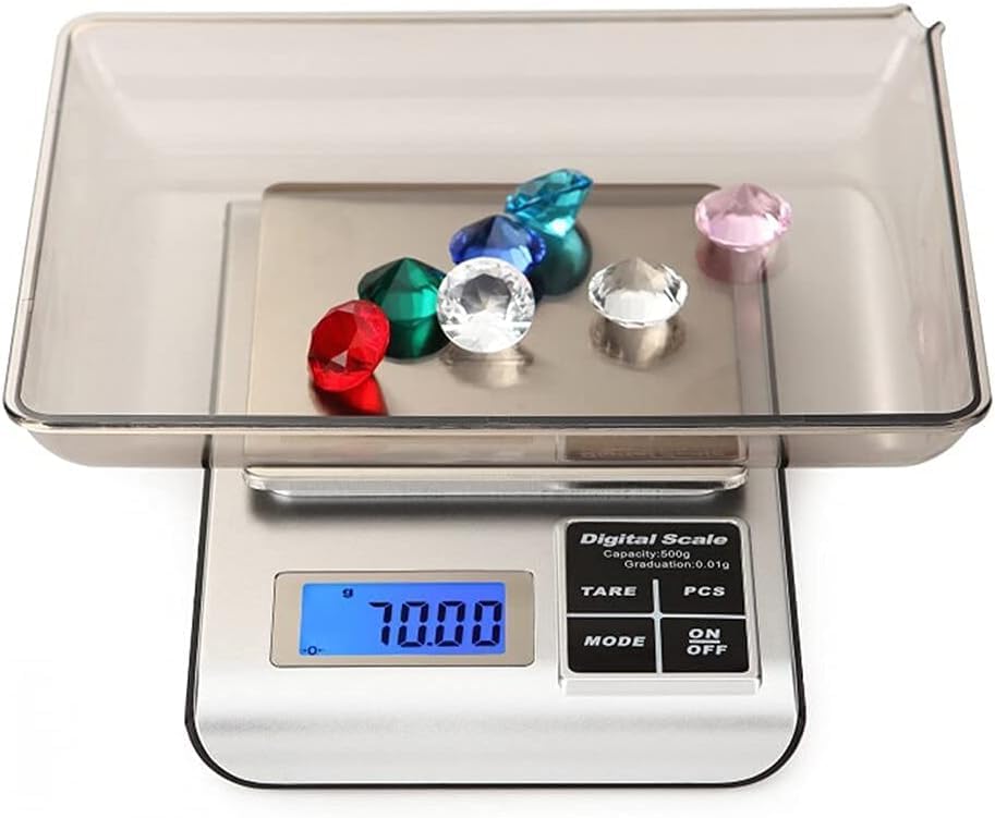 Báscula electrónica digital de alimentos de 500 g/0,01 g, báscula digital de cocina, pesas, pesas, troy (500 g)