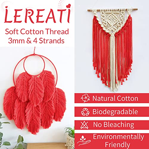 LEREATI Macrame Cord 3mm x 100m, Thick Macrame Rope Natural Cotton Rope Craft String - Image 4