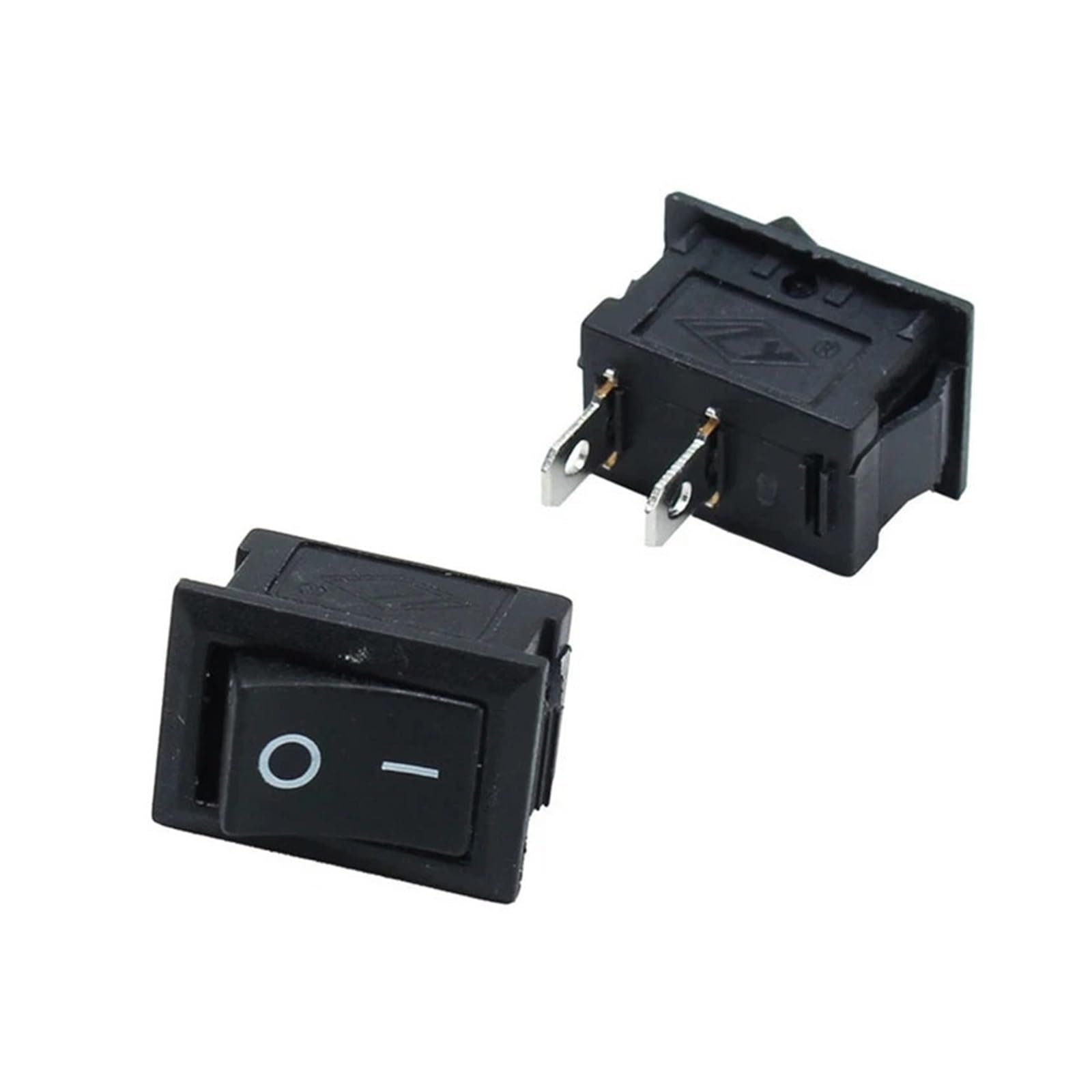 BKGWCSOR 100pcs Black Push Button Switch 6A-10A 110V 250V KCD1 2pins Snap-in On/off Rocker Switch 21mmx15mm Switches