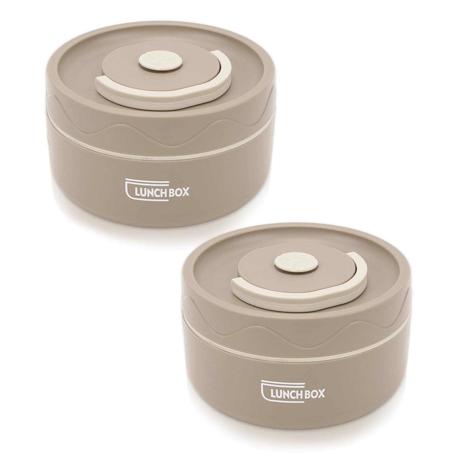 Hapivida Food Thermo, 304 Stainless Steel Double Layer Soup Container Portable Round Shape Insulated Lunch Food Jar Wide Mouth Bento Box 420ml for Work, School, Outdoor Dining (Insulated-Coffee*2Pcs) — image 1