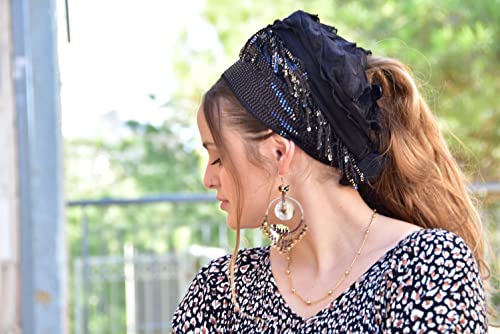 Mika Ruffle Bandana, Headband Tichel, Chemo Hair Snood, Head Scarf, Head Covering, Jewish Headcovering, Scarf, Hat Bandana3